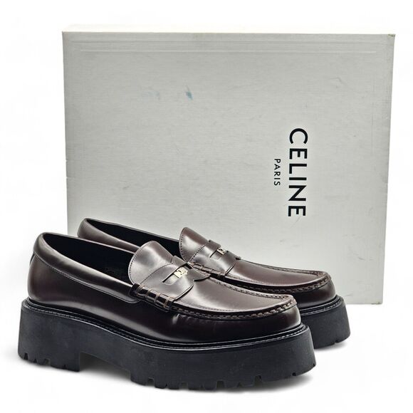 Celine Men's Penny Loafer Polished Brown size 41 IT 8 US NWB - Picture 1 of 9